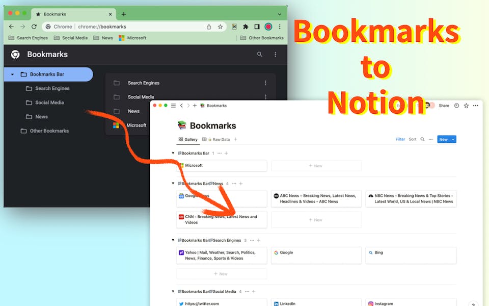 Bookmarks to Notion main